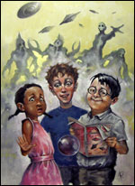 Ilustración de portada de Friki, por David M Rus